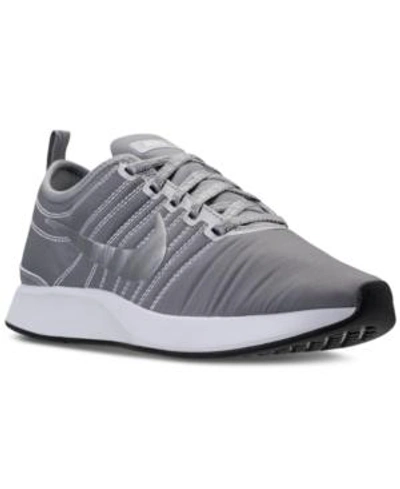 Shop Nike Women's Dualtone Racer Premium Casual Sneakers From Finish Line In Metallic Silver/wolf Grey