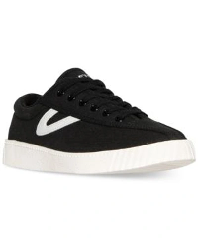 Shop Tretorn Women's Nylite Plus Casual Sneakers From Finish Line In Black/black/white