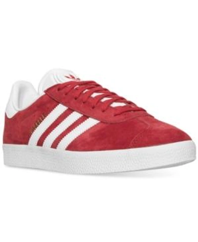 Shop Adidas Originals Adidas Men's Gazelle Sport Pack Casual Sneakers From Finish Line In Scarlet/white/goldmet