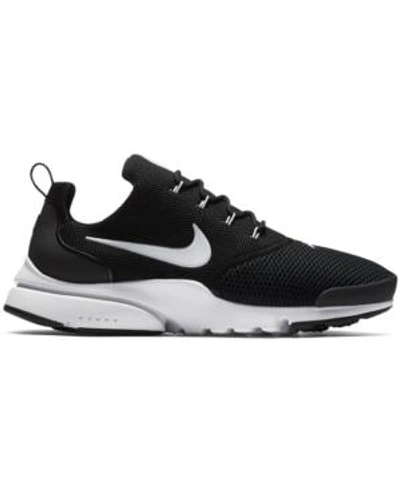 Shop Nike Men's Presto Fly Running Sneakers From Finish Line In Black/white/black