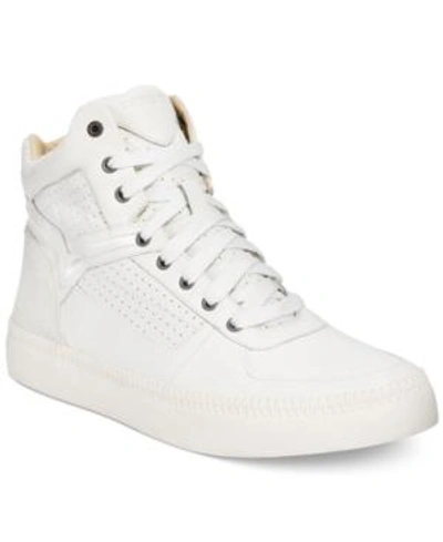 Shop Diesel S-spaark Leather High Top Sneaker Men's Shoes In White