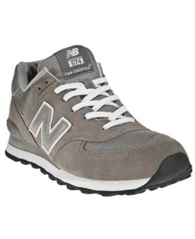 Shop New Balance Men's 574 Sneakers From Finish Line In Grey Suede