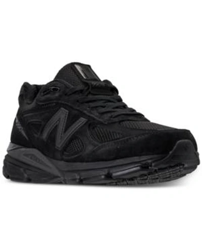 Shop New Balance Men's 990 V4 Running Sneakers From Finish Line In Black/black