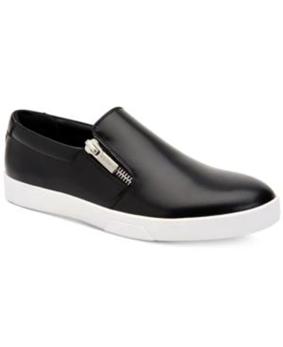Shop Calvin Klein Men's Ibiza Box Leather Sneakers Men's Shoes In Black