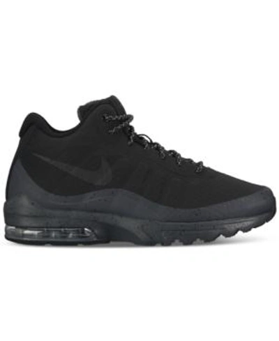 Shop Nike Men's Air Max Invigor Mid Running Sneakers From Finish Line In Black/black-anthracite