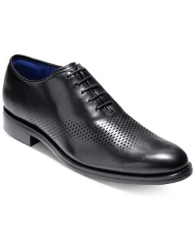 Shop Cole Haan Men's Washington Grand Laser Wing-tip Oxfords Men's Shoes In Black