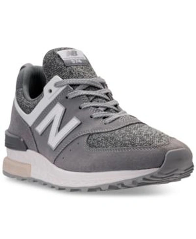 Shop New Balance Men's 574 Fresh Foam Casual Sneakers From Finish Line In Grey/white