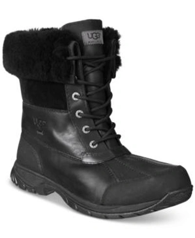 Shop Ugg Men's Waterproof Butte Boots In Black