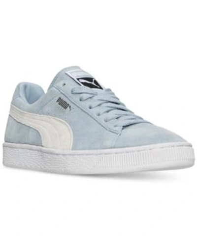 Shop Puma Men's Suede Classic+ Casual Sneakers From Finish Line In Blue Fog- White