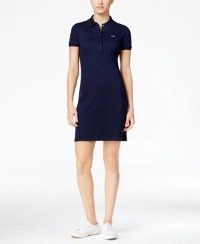 Shop Lacoste Polo Shirtdress In Navy