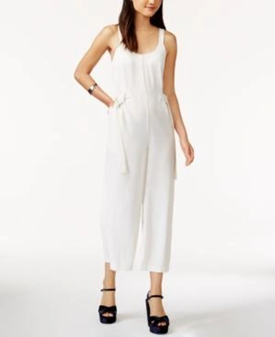 Shop Minkpink Cropped Pinstriped Jumpsuit In Black/white