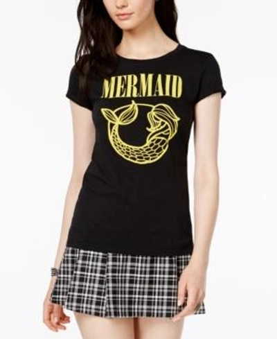 Shop Chrldr Cotton Mermaid Tour Graphic T-shirt In Black