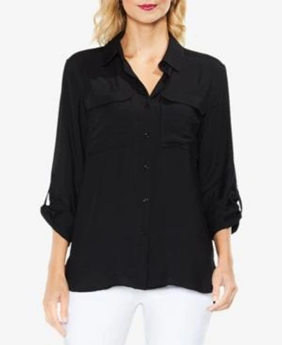 Shop Vince Camuto Utility Shirt In Rich Black