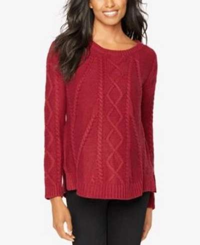 Shop Splendid Maternity Cable-knit Sweater In Claret Red
