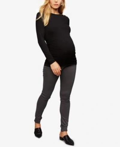 Shop Ag Maternity Skinny Jeans In Grey