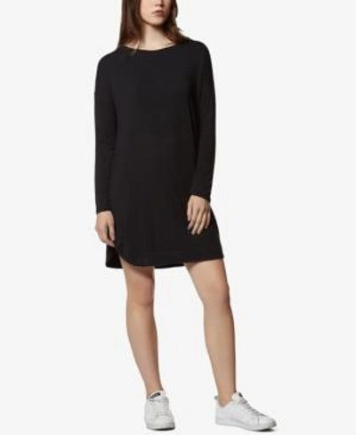 Shop Avec Les Filles Knit Tunic Dress In Black