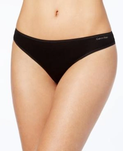 Shop Calvin Klein Cotton Form Thong Underwear Qd3643 In Black