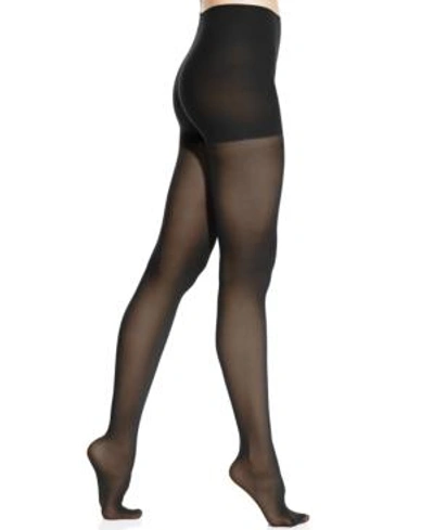 Shop Dkny Women's Comfort Luxe Semi Opaque Control Top Tights In Black