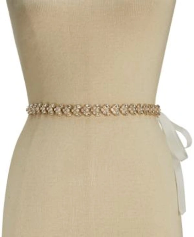 Shop Kate Spade New York Grosgrain Rhinestone Bridal Belt In Gold