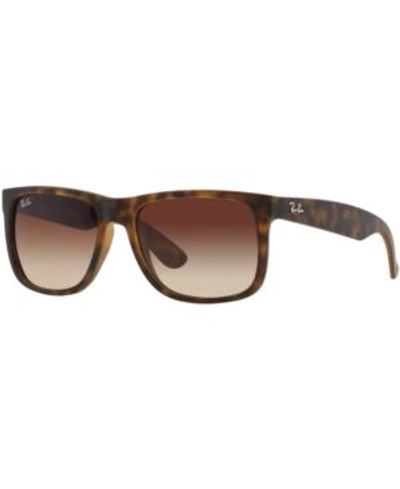 Shop Ray Ban Ray-ban Sunglasses, Justin Gradient Rb4165 In Brown/brown