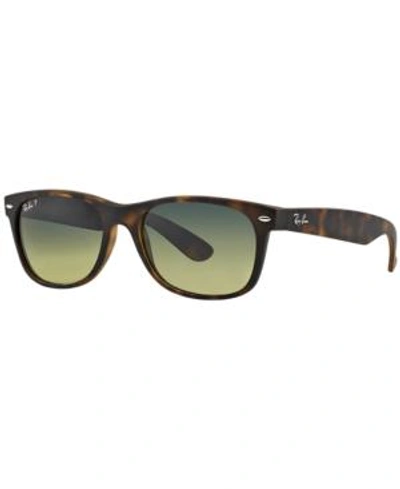 Shop Ray Ban Ray-ban Polarized Sunglasses, Rb2132 52 New Wayfarer In Tortoise Matte/green Polar