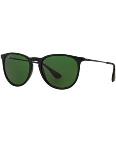 Shop Ray Ban Ray-ban Polarized Erika Sunglasses, Rb4171 54 In Black/green Polar