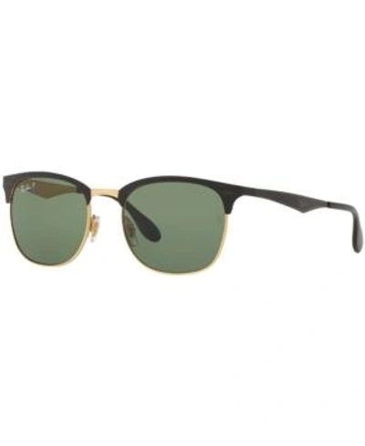 Shop Ray Ban Ray-ban Polarized Sunglasses, Rb3538 In Black Shiny/green Polar