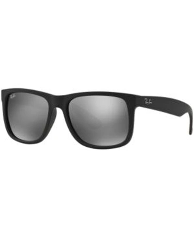 Shop Ray Ban Ray-ban Sunglasses, Justin Mirror Rb4165 In Black/grey Mirror