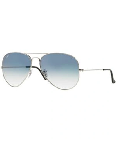Shop Ray Ban Ray-ban Sunglasses, Rb3025 Aviator Gradient In Silver/blue