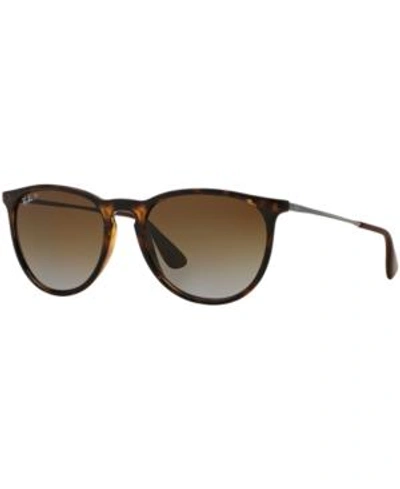 Shop Ray Ban Ray-ban Polarized Sunglasses , Rb4171 Erika In Brown/brown Gradient Polar
