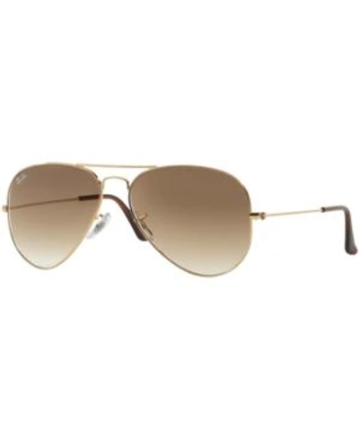 Shop Ray Ban Ray-ban Sunglasses, Rb3025 Aviator Gradient In Gold/brown