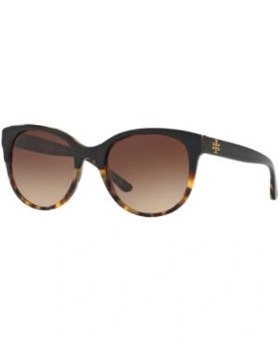 Shop Tory Burch Sunglasses, Ty7095 In Tortoise Black/brown Gradient