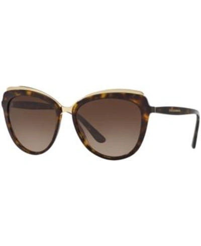 Shop Dolce & Gabbana Sunglasses, Dg4304 In Tortoise/brown Gradient