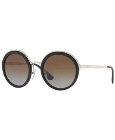 Shop Prada Polarized Sunglasses, Pr 50ts In Black/brown Gradient Polar