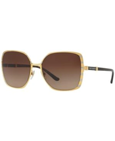 Shop Tory Burch Sunglasses, Ty6055 In Gold/brown Gradient