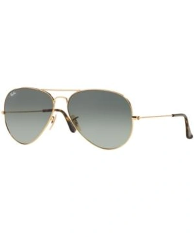 Shop Ray Ban Ray-ban Original Aviator Gradient Sunglasses, Rb3025 58 In Gold/grey Gradient
