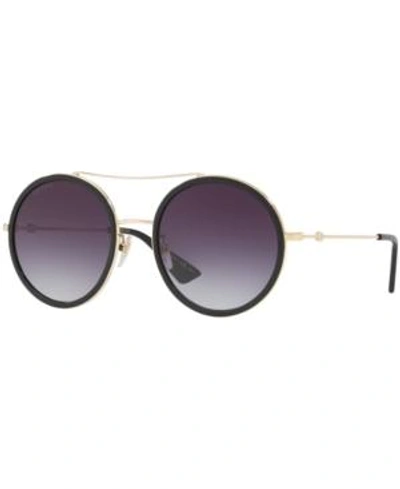 Shop Gucci Sunglasses, Gg0061s In Gold/grey Gradient