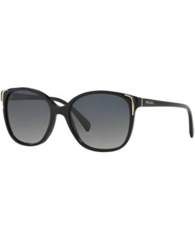 Shop Prada Polarized Sunglasses , Pr 01os In Black/grey