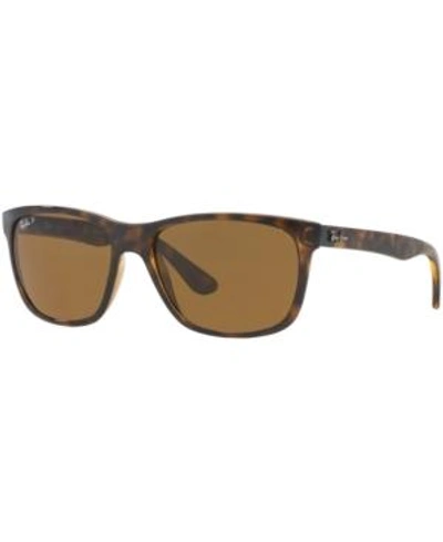Shop Ray Ban Ray-ban Polarized Sunglasses, Rb4181 In Yellow/brown