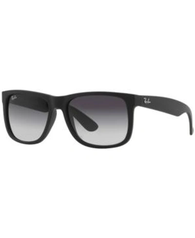 Shop Ray Ban Ray-ban Sunglasses, Justin Gradient Rb4165 In Black/grey