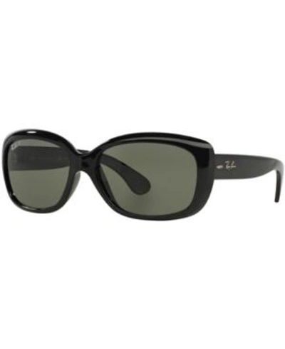 Shop Ray Ban Ray-ban Polarized Polarized Sunglasses , Rb4101 Jackie Ohh In Black/green Polar