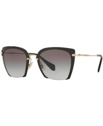 Shop Miu Miu Sunglasses, Mu 52rs In Black/grey Gradient