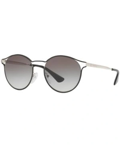 Shop Prada Sunglasses, Pr 62ss Cinema In Black Silver/grey Gradient