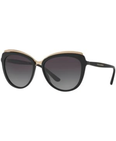 Shop Dolce & Gabbana Sunglasses, Dg4304 In Black/grey Gradient