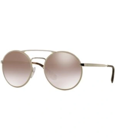 Shop Prada Sunglasses, Pr 51ss In Silver/brown Mirror