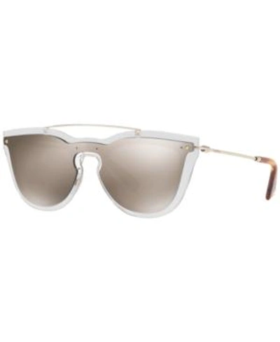 Shop Valentino Sunglasses, Va4008 In Clear/gold Mirror