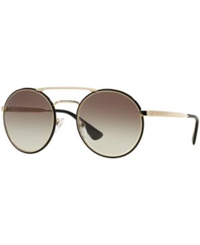 Shop Prada Sunglasses, Pr 51ss In Black Gold/grey Gradient