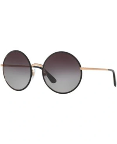 Shop Dolce & Gabbana Sunglasses, Dg2155 In Black Matte/grey Gradient