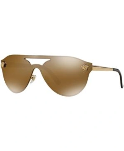 Shop Versace Sunglasses, Ve2161 In Gold/brown Mirror