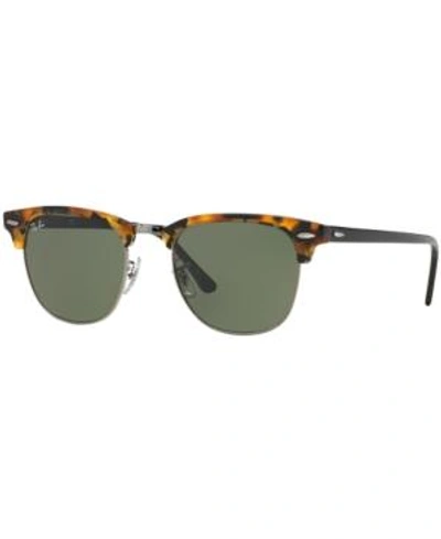 Shop Ray Ban Ray-ban Sunglasses, Rb3016 Clubmaster Fleck In Black Tortoise/grey